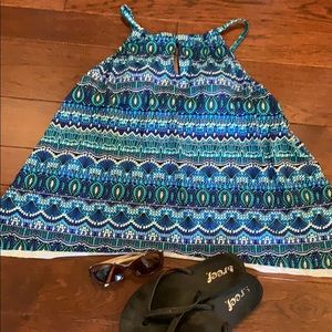 Blue print tankini top